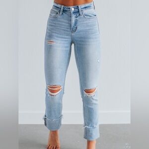 Flying Monkey Light Blue Ripped Ankle Jeans LIKE NEW